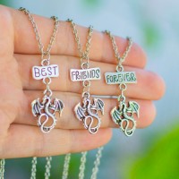 Кулон для троих друзей "Best Friends Forever. Мини дракон". Цена за набор 